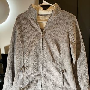 L.L.Bean full zip grey woman’s sweater
